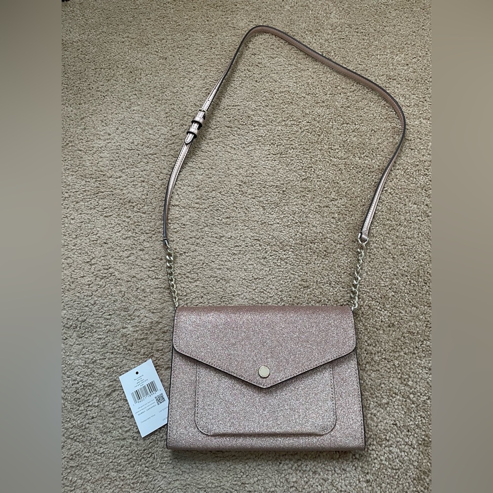 Kate Spade Glitter Rose Gold Crossbody Bag